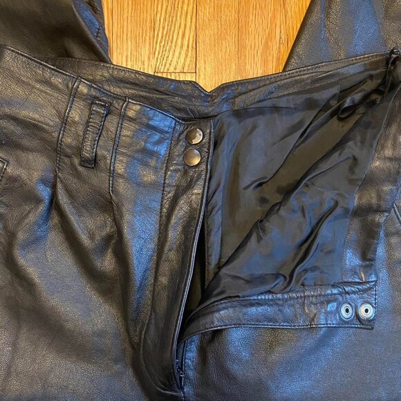 VINTAGE DIANA MARCO || LEATHER PEG PANTS - Picture 2 of 5